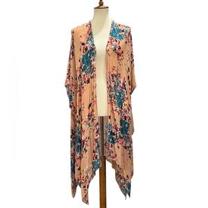 Lovestitch Floral Kimono in Peach and Blue